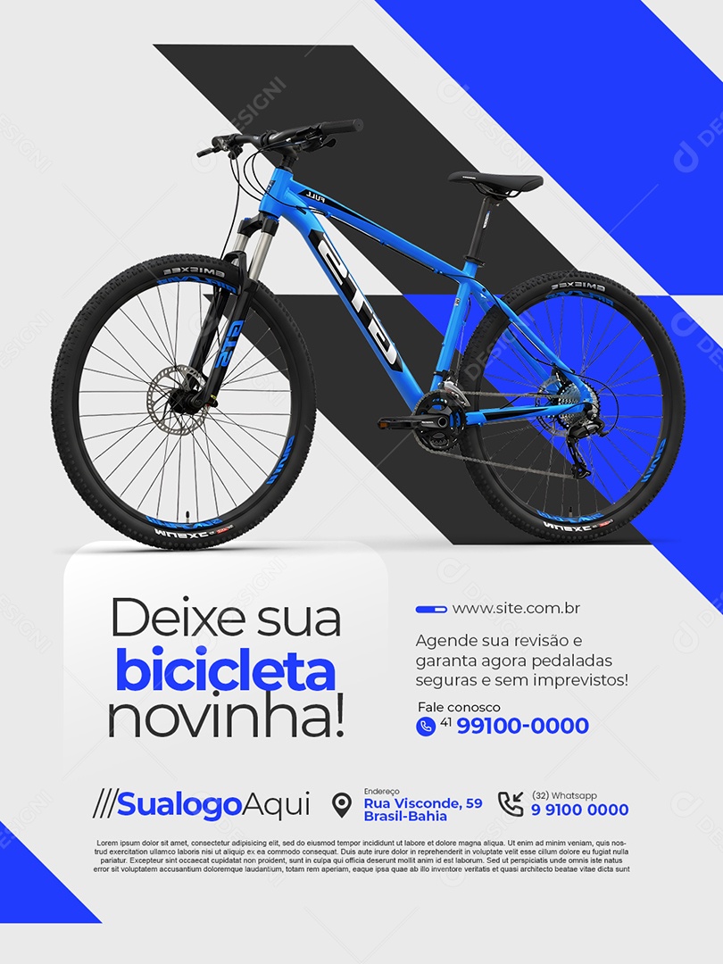 Bicicletaria Deixe Sua Bicicleta Novinha Social Media PSD Editável