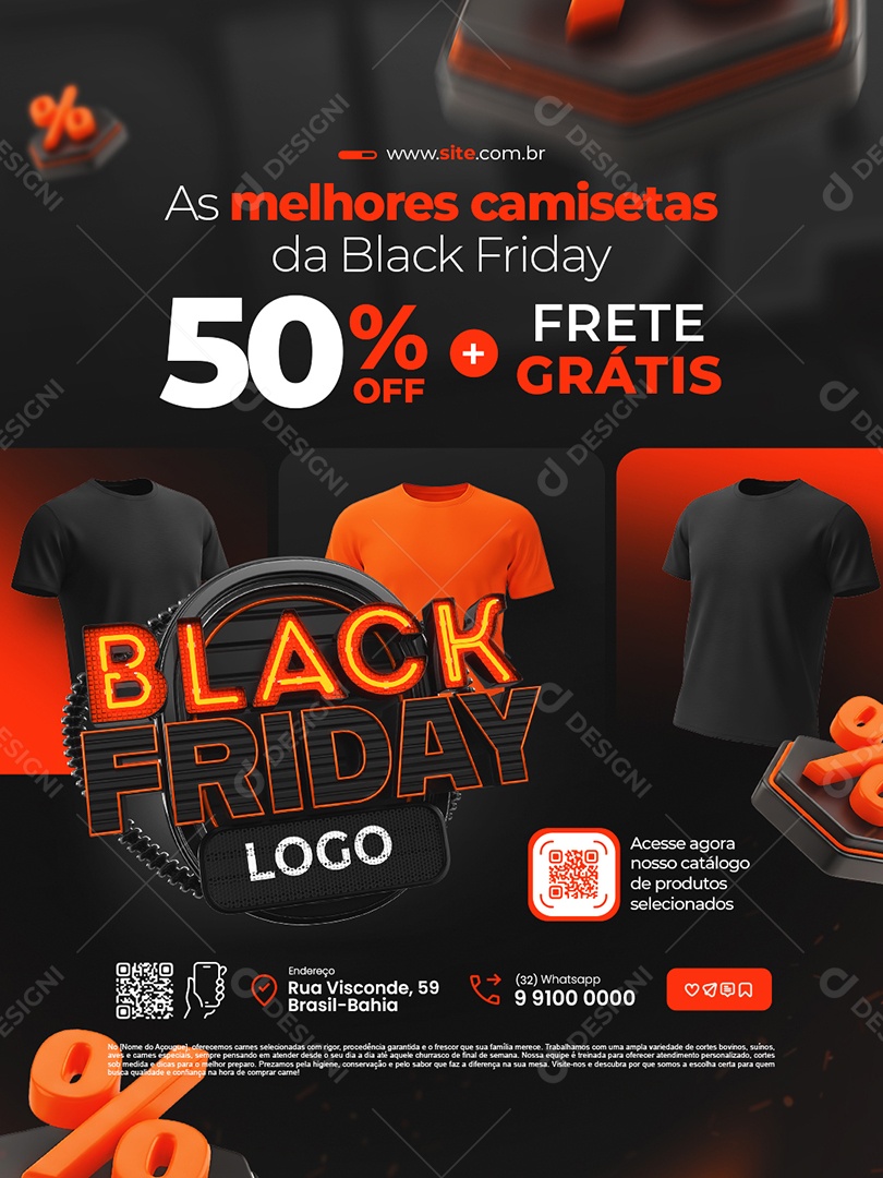 Black Friday Camisetaria As Melhores Camisetas Social Media PSD Editável