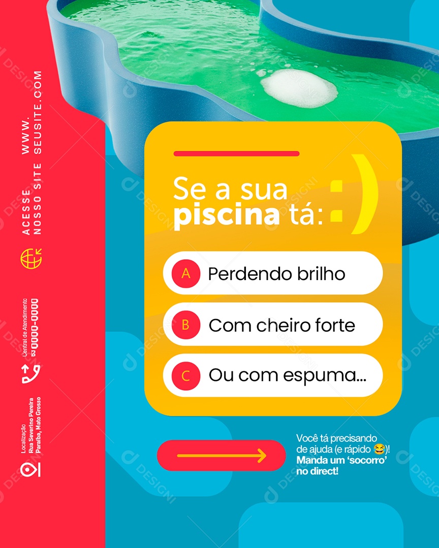 Piscinas Se a Sua Piscina Tá Perdendo Brilho Social Media PSD Editável