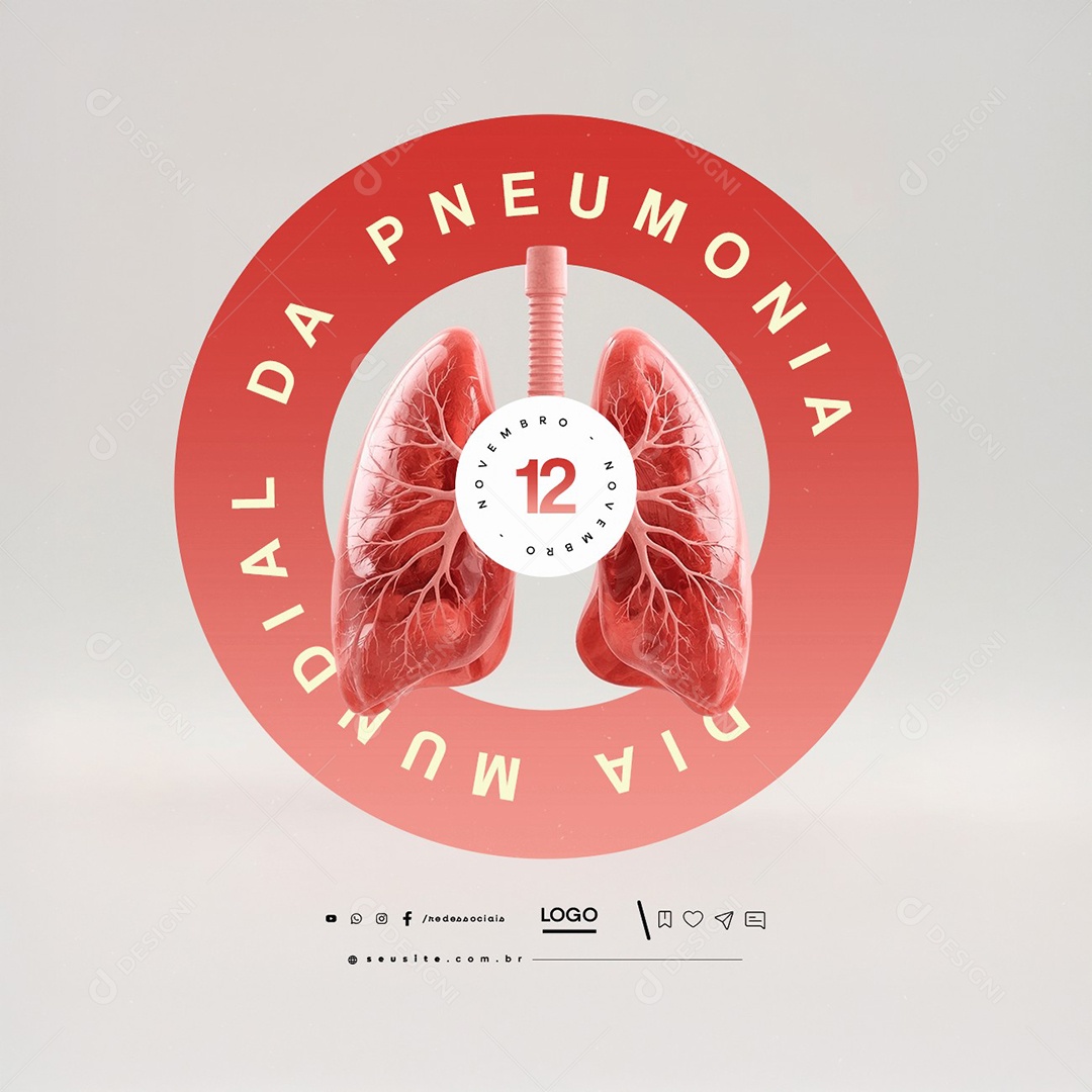Dia da Pneumonia 12 de Novembro Social Media PSD Editável
