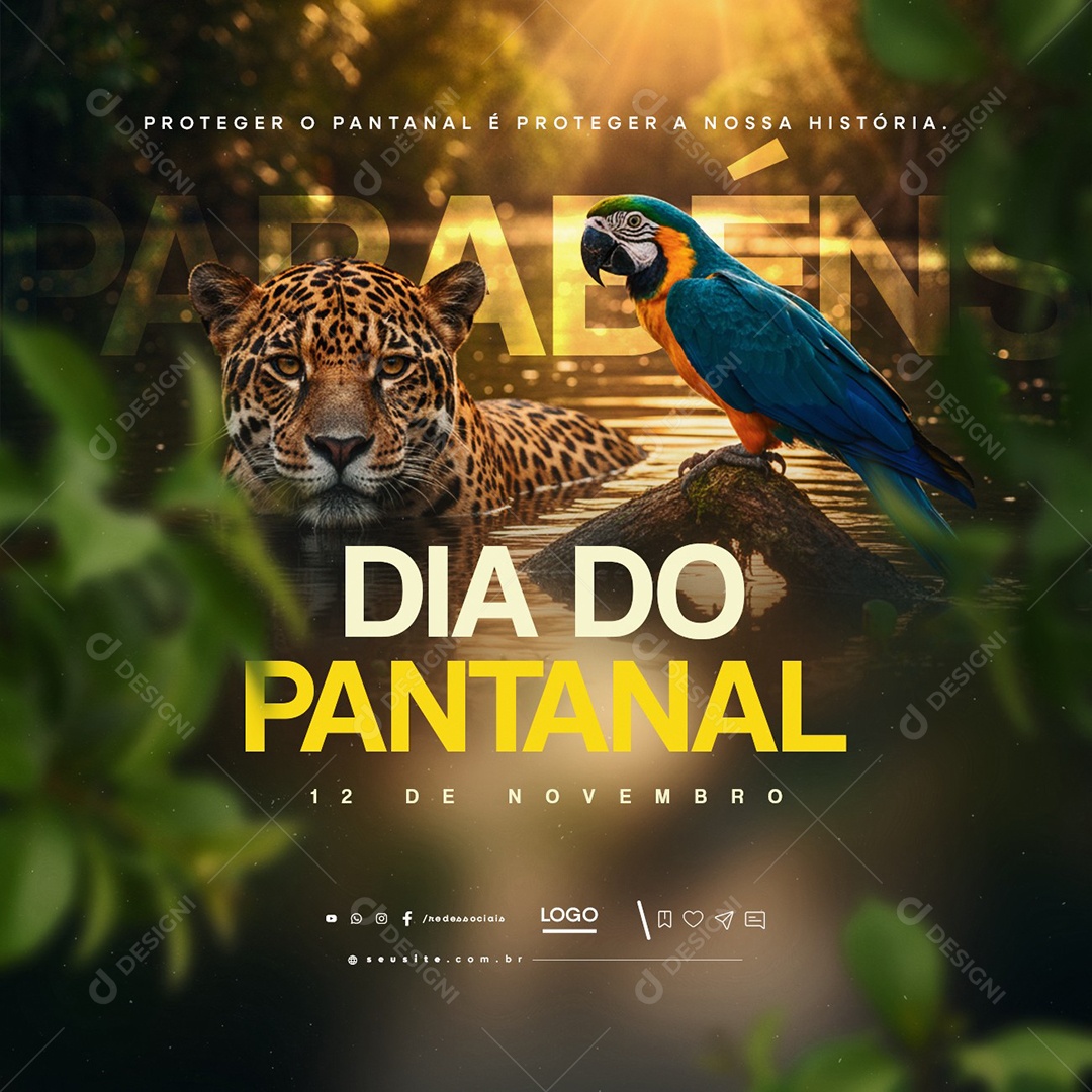 Dia do Pantanal 12 de Novembro Social Media PSD Editável
