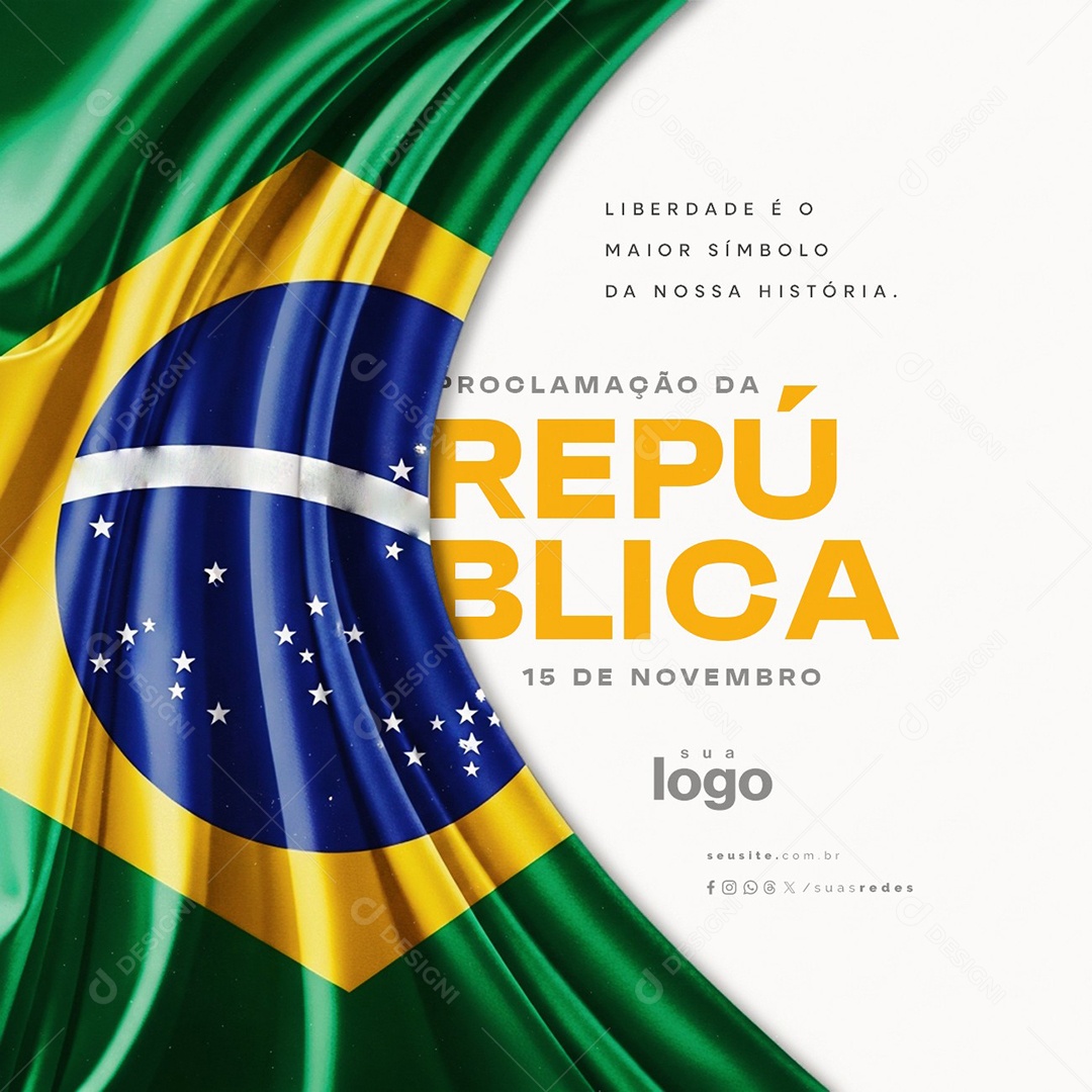 Dia da Proclamação da República 15 de Novembro Social Media PSD Editável