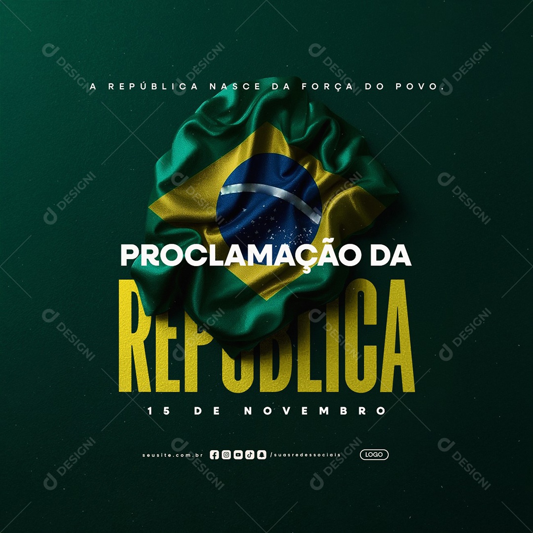 Dia da Proclamação da República 15 de Novembro Social Media PSD Editável