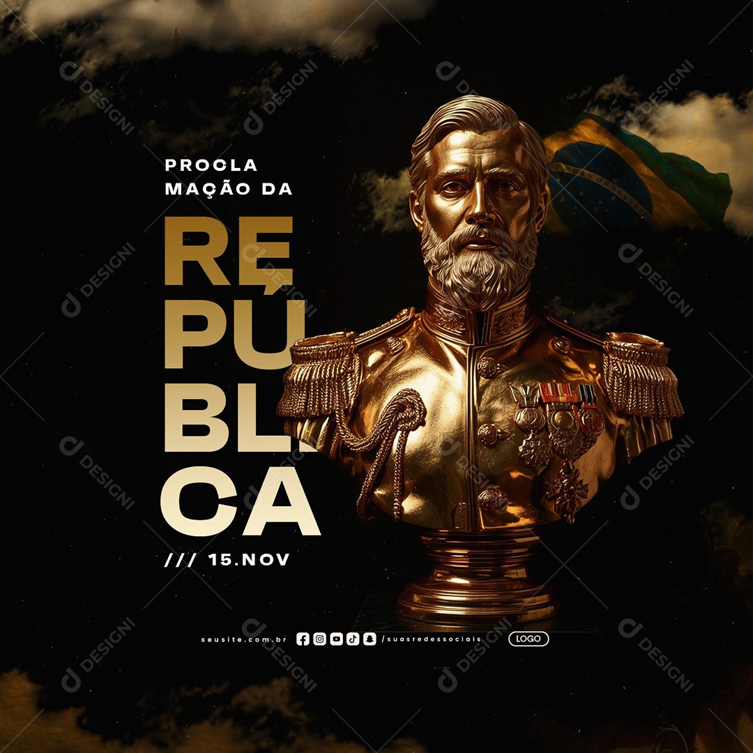 Dia da Proclamação da República 15 de Novembro Social Media PSD Editável