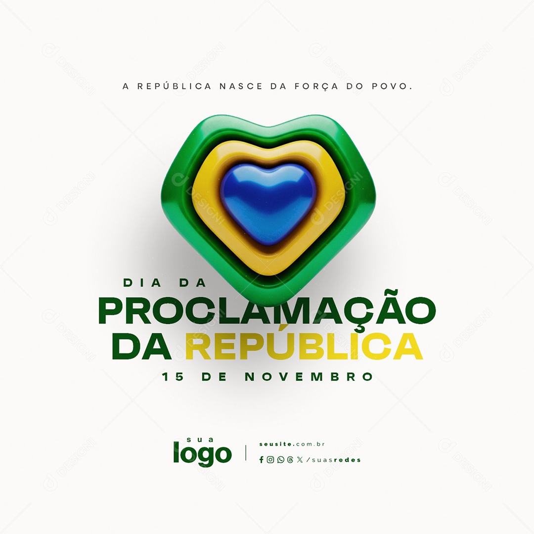 Dia da Proclamação da República 15 de Novembro Social Media PSD Editável