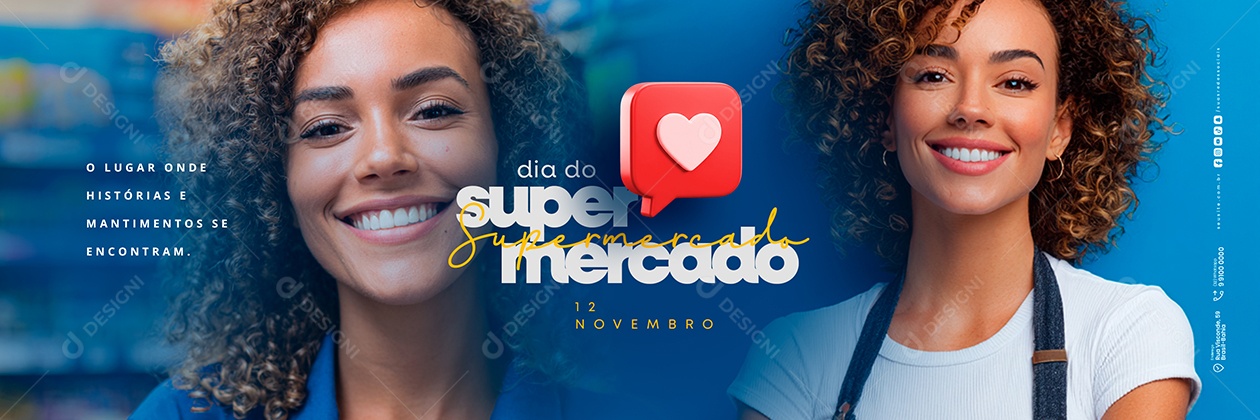 Carrossel Dia do Supermercado 12 de Novembro Social Media PSD Editável