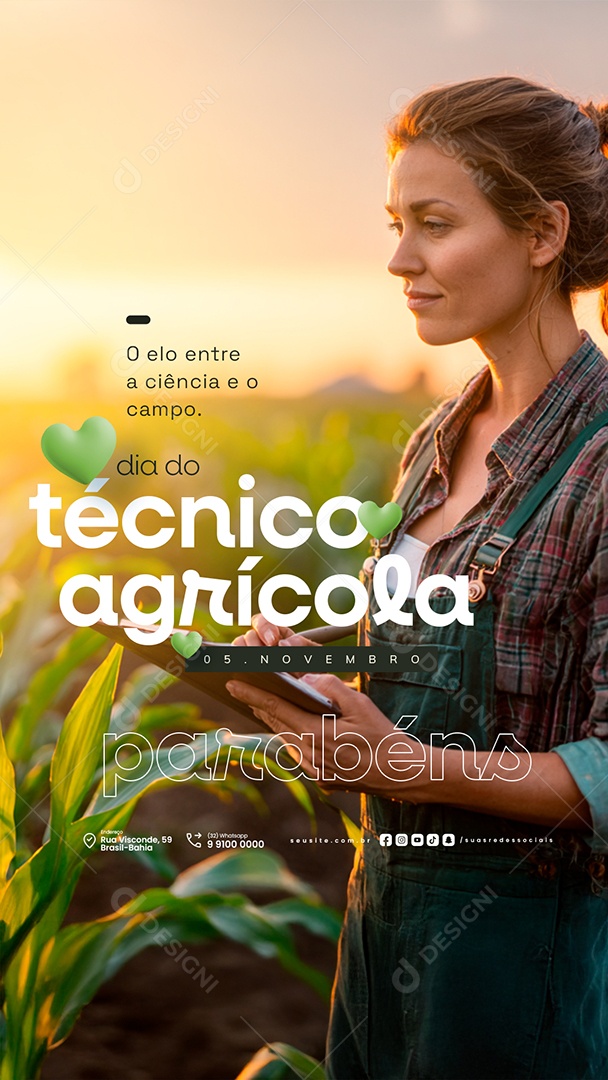 Story Dia do Técnico Agrícola 05 de Novembro Parabéns Social Media PSD Editável