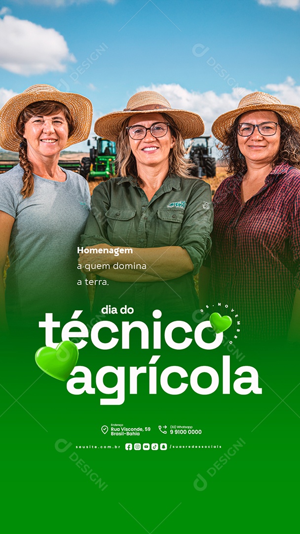Story Dia do Técnico Agrícola 05 de Novembro Homenagem a Quem Domina Social Media PSD Editável