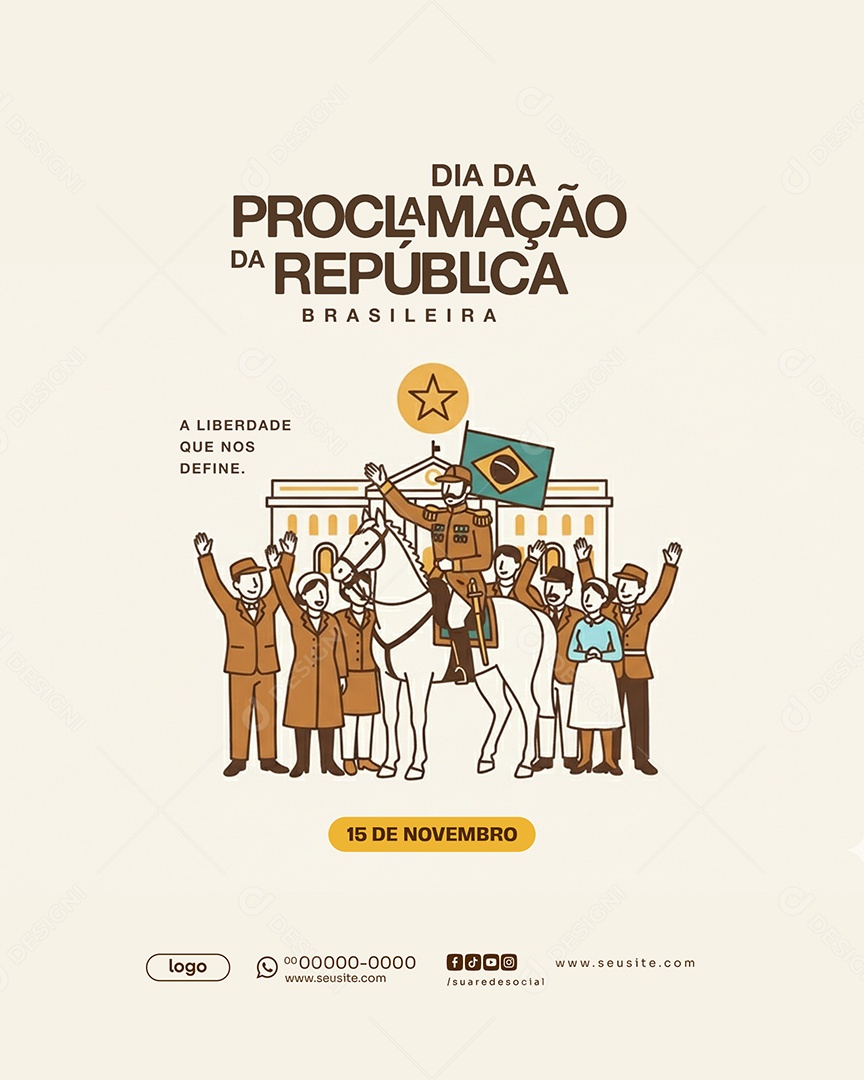 Dia da Proclamação da República 15 de Novembro Social Media PSD Editável