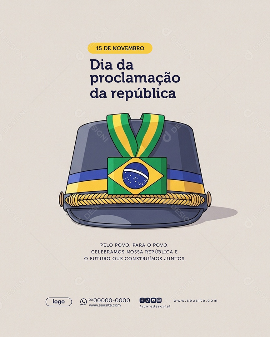 Dia da Proclamação da República 15 de Novembro Social Media PSD Editável