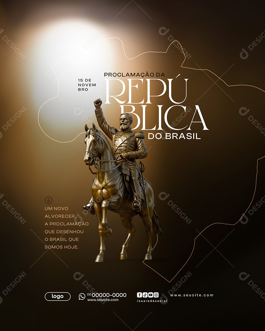 Dia da Proclamação da República 15 de Novembro Social Media PSD Editável