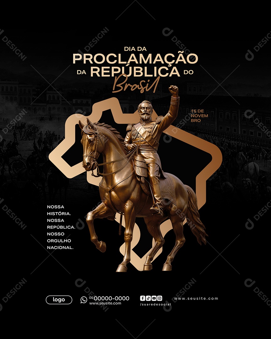 Dia da Proclamação da República 15 de Novembro Social Media PSD Editável