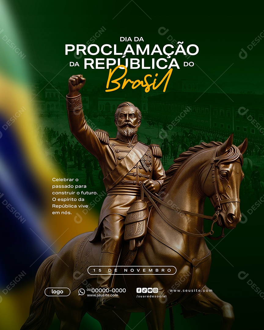 Dia da Proclamação da República 15 de Novembro Social Media PSD Editável