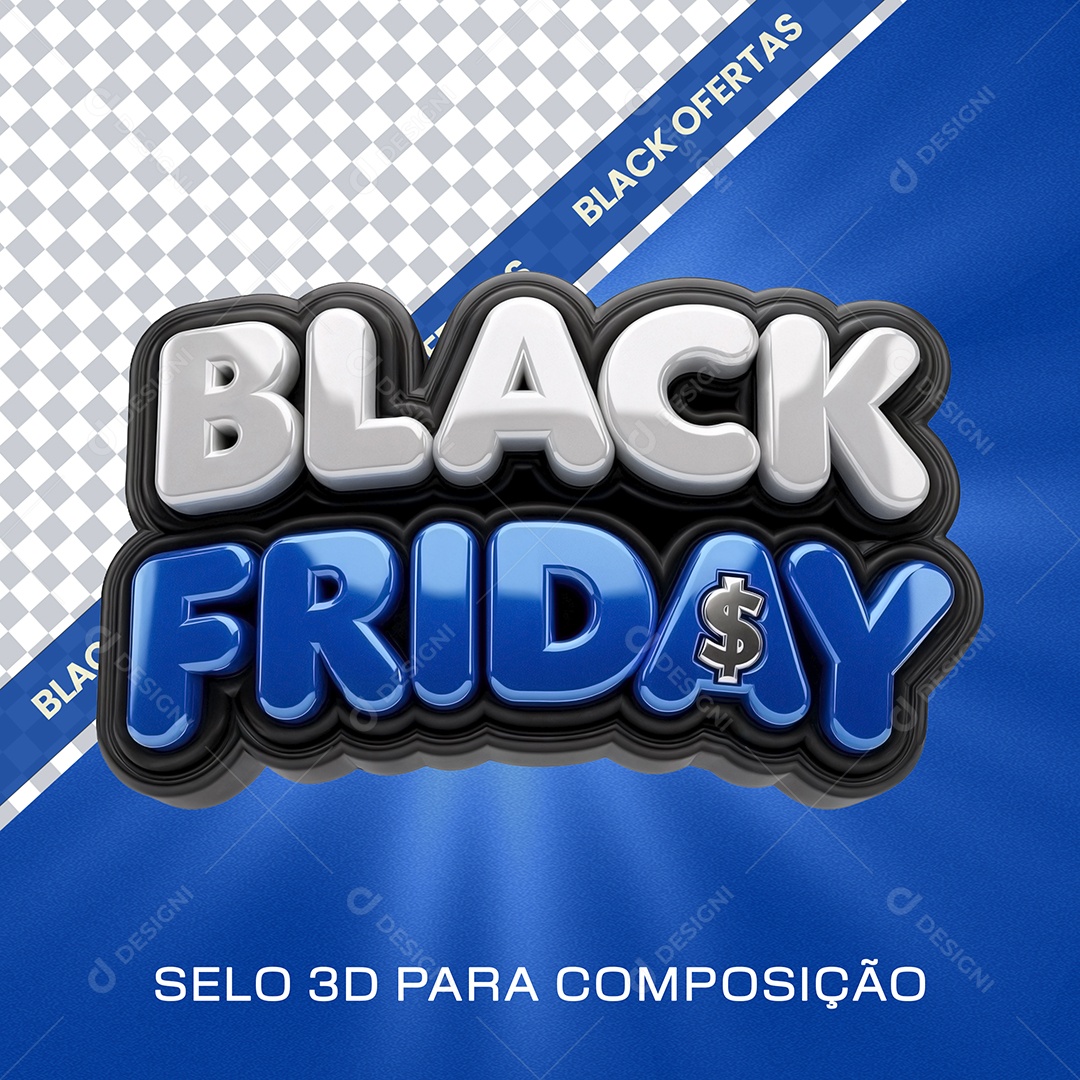 Black Friday Selo 3D Branco e Laranja com Lud de Led para Composição PSD