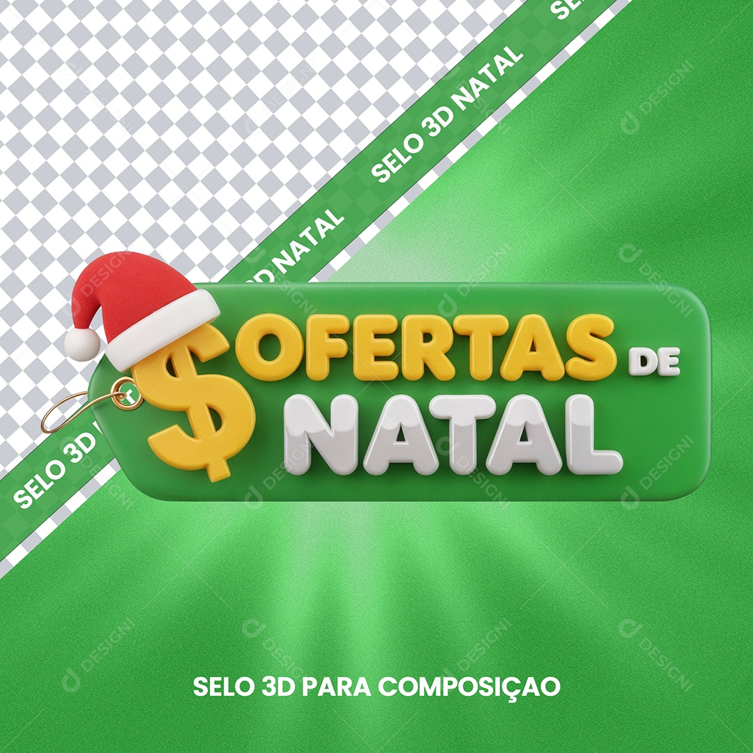 Selo 3D Para Composição Natal de Ofertas PSD
