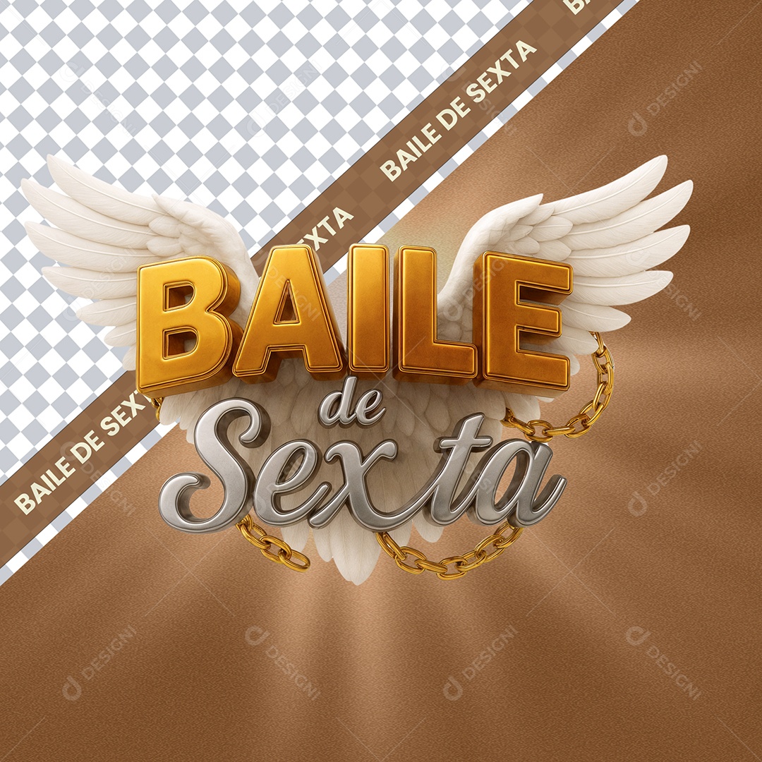 Selo 3D Baile de Sexta Social Media PSD Editável
