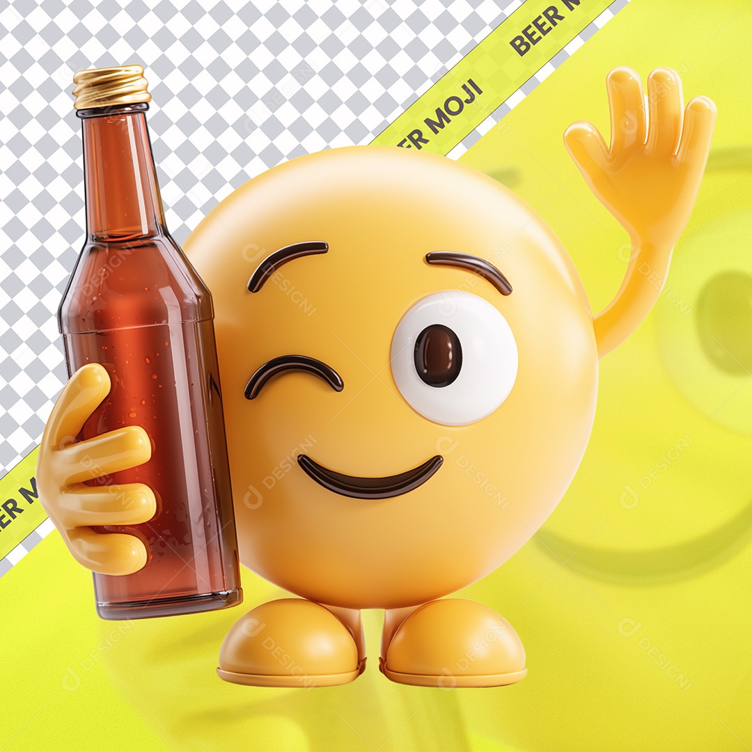 Selo 3D Emoji  para Composição PSD