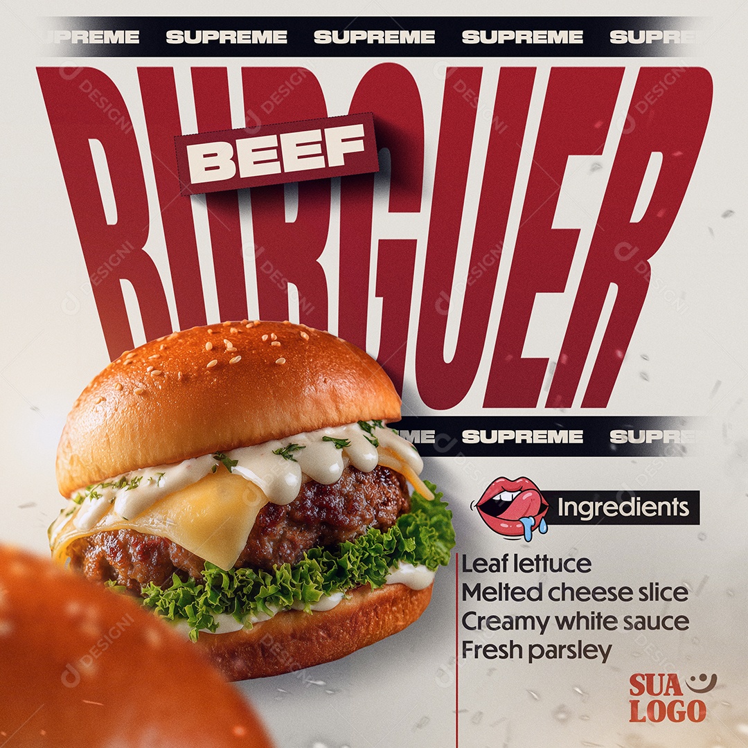 Lanchonete Estamos Prontos para Te Servir Social Media PSD Editável