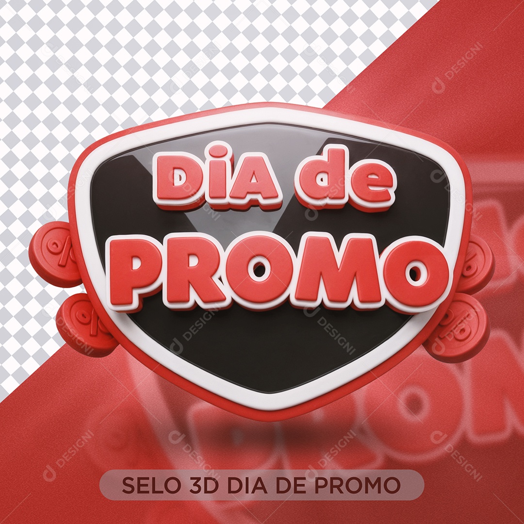 Dia de Promoção Selo 3D para Composição PSD