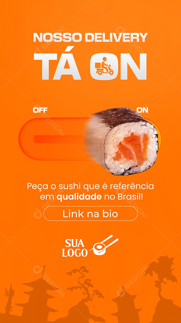 Story Restaurante Japonês Delivery Aberto Peça Agora Pelo App Social Media PSD Editável