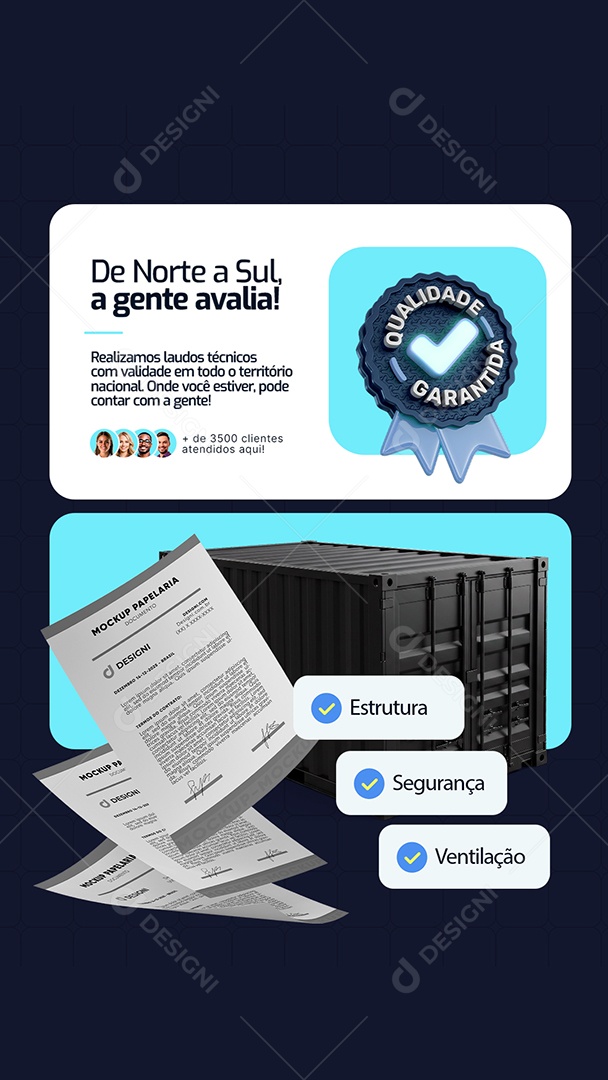 Story Container Qualidade Garantida Social Media PSD Editável