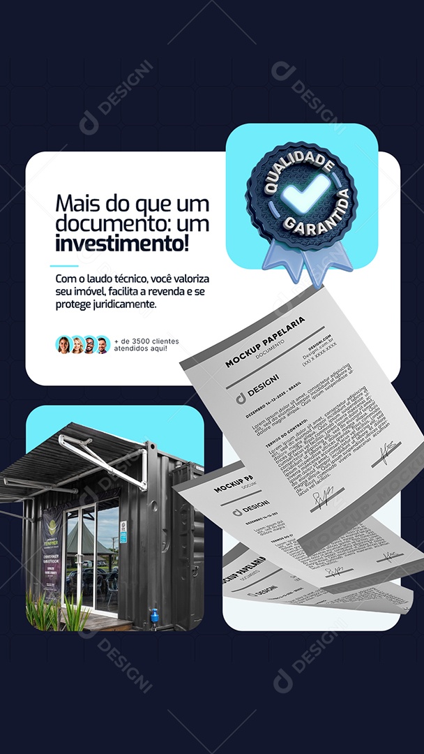 Story Container Mais do Que Um Documento Um Investimento Social Media PSD Editável