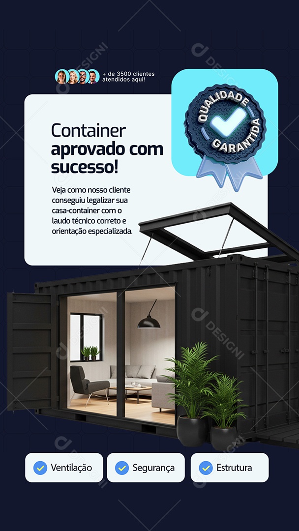 Story Container Aprovado com Sucesso Social Media PSD Editável