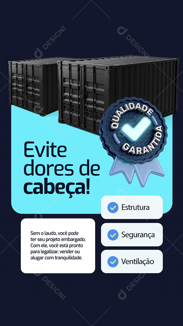 Story Container Evite Dores de Cabeça Social Media PSD Editável