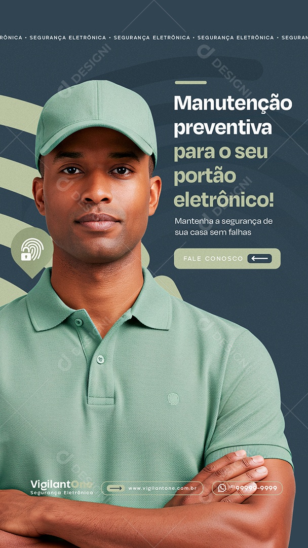 Story Segurança Eletrônica Manutenção Preventiva Social Media PSD Editável