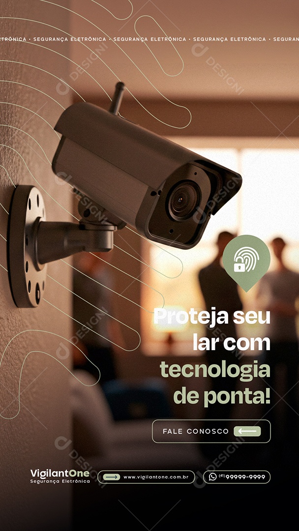 Story Segurança Eletrônica Proteja seu Lar com Tecnologia de Ponta Social Media PSD Editável