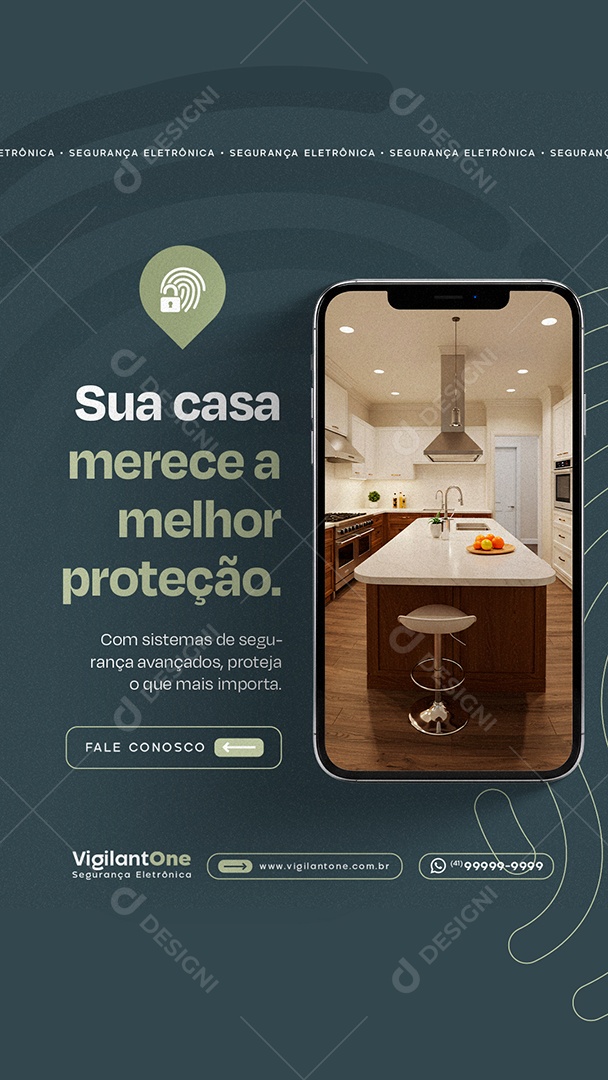Story Segurança Eletrônica Sua Casa Merece a Melhor Proteção Social Media PSD Editável