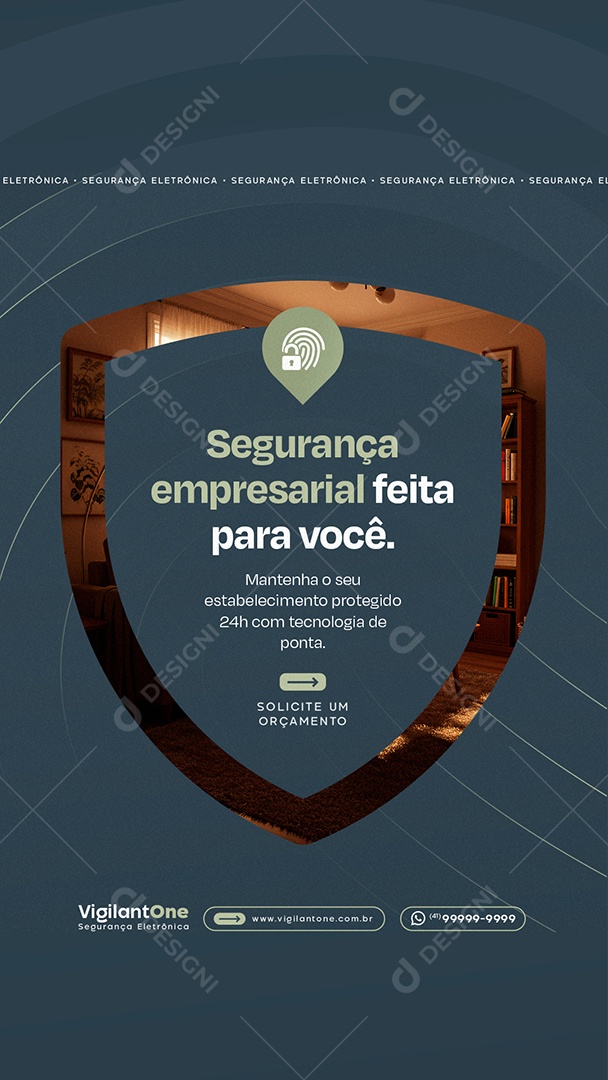 Story Segurança Empresarial Feita para Você Social Media PSD Editável