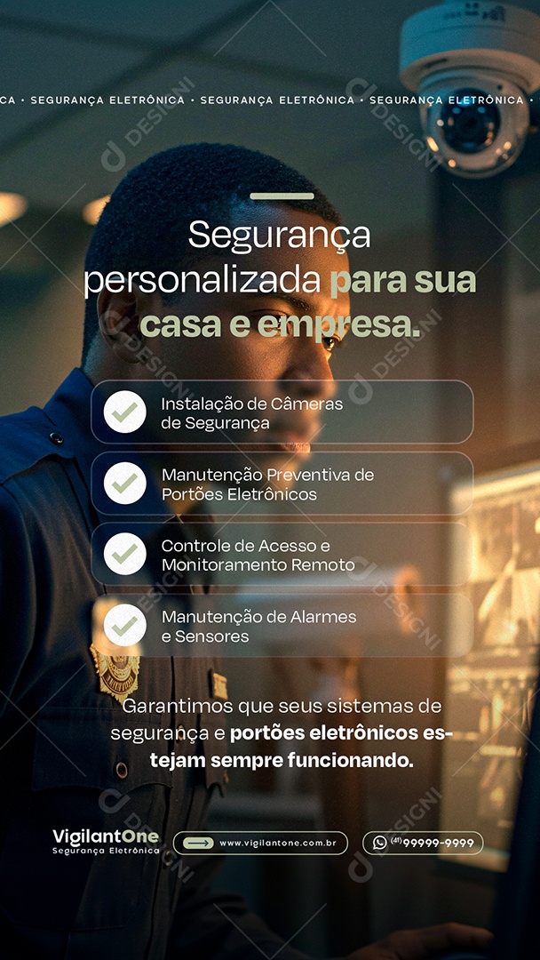 Story Segurança Eletrônica Personalizada para Sua Casa e Empresa Social Media PSD Editável