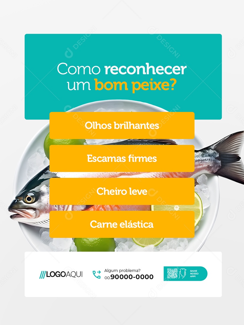 Peixaria Como Reconhecer Um Bom Peixe Social Media PSD Editável