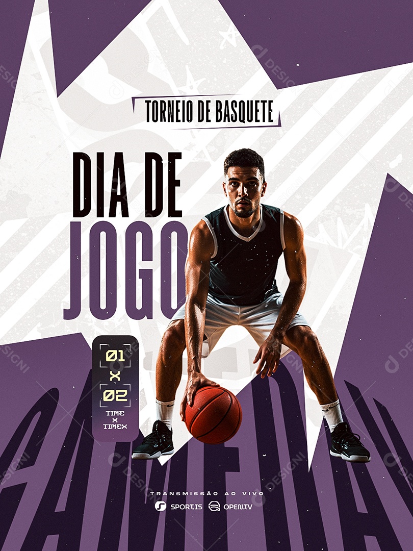 Torneio de Basquete Dia de Jogo Social Media PSD Editável