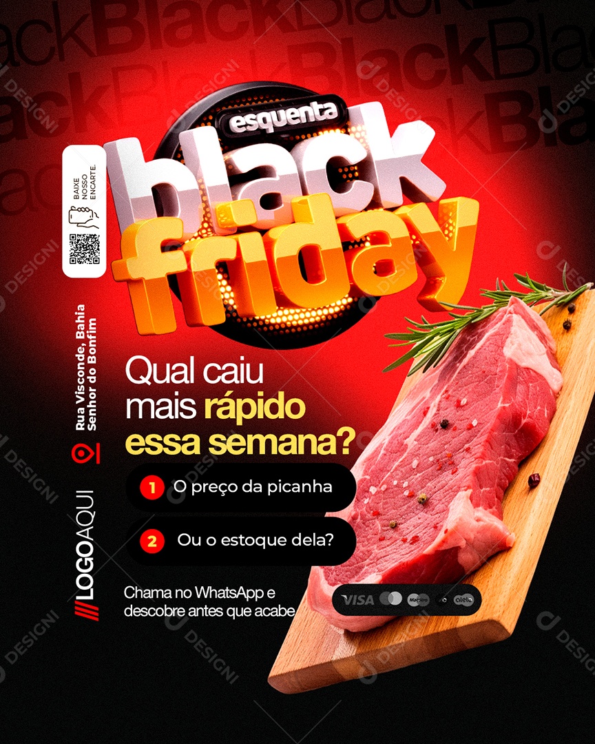 Açougue Esquenta Black Friday Qual Caiu Mais Rápido Essa Semana Social Media PSD Editável
