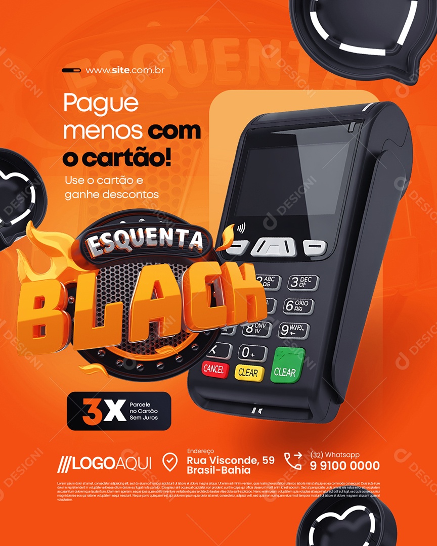 Esquenta Black Supermercado Pague Menos com o Cartão Social Media PSD Editável