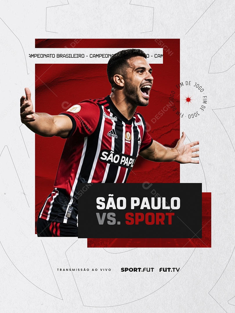 Campeonato Brasileiro São Paulo x Sport Social Media PSD Editável
