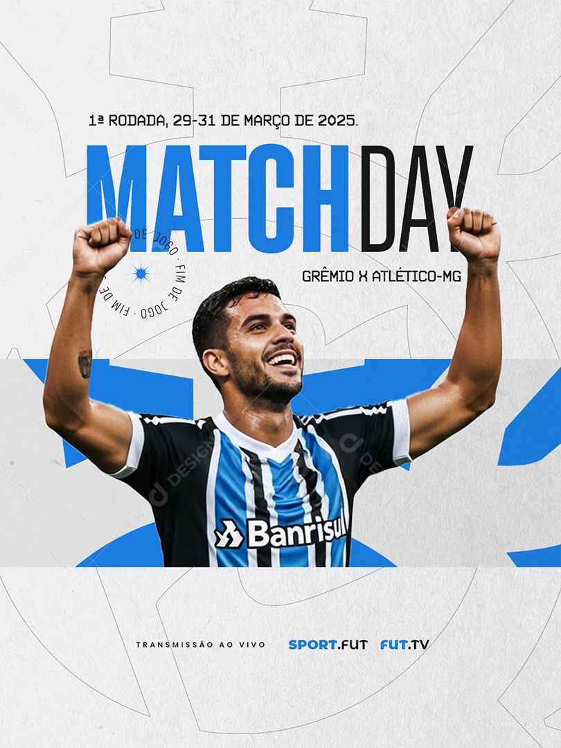 Campeonato Brasileiro Grêmio x Atlético MG Social Media PSD Editável