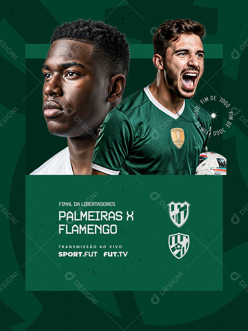 Final da Libertadores Palmeiras x Flamengo Transmissão Social Media PSD Editável