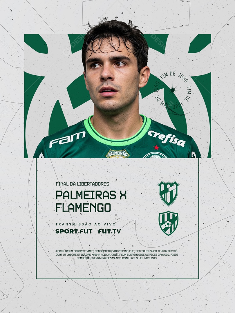 Final da Libertadores Palmeiras x Flamengo Social Media PSD Editável