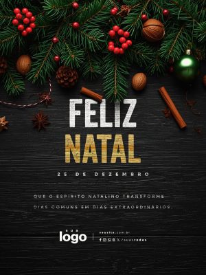 Feliz Natal 25 de Dezembro Social Media PSD Editável