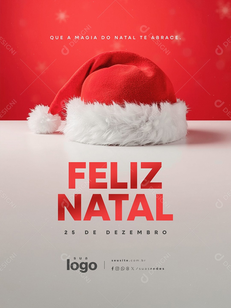 Feliz Natal 25 de Dezembro Que a Magia do Natal Te Abrace Social Media PSD Editável