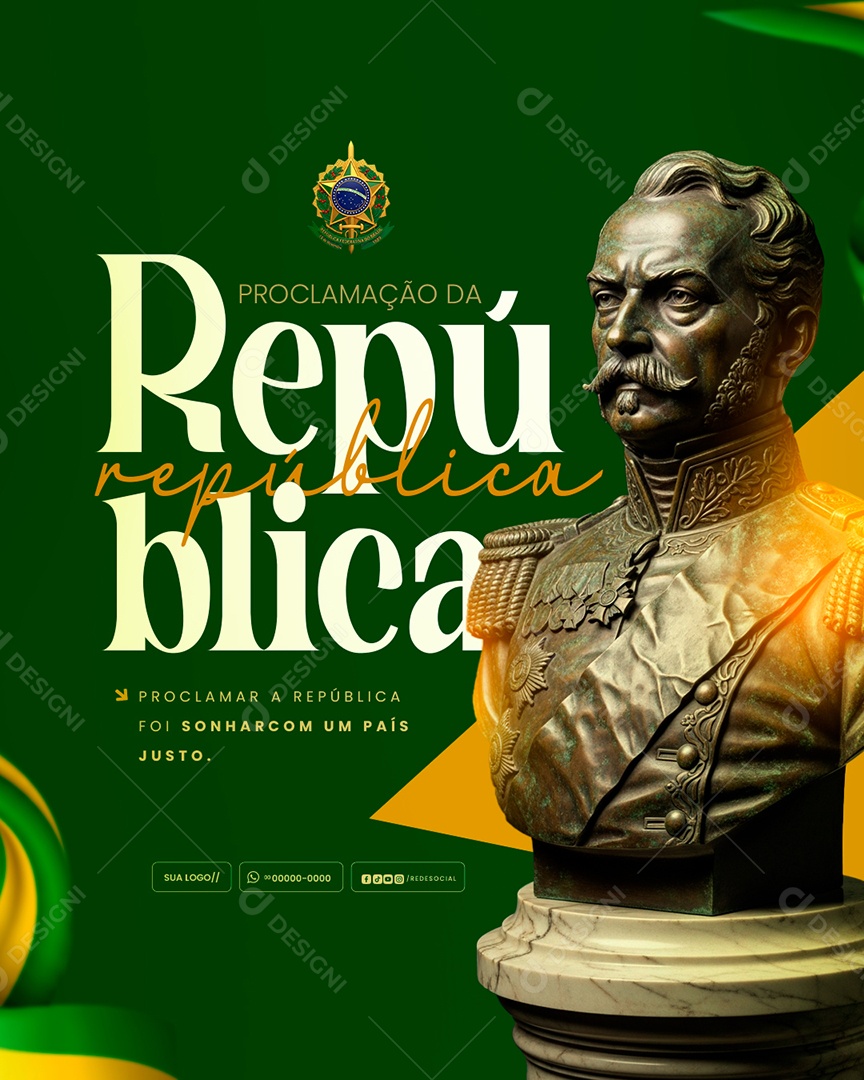 Dia da Proclamação da República 15 de Novembro Social Media PSD Editável