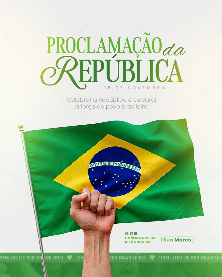 Dia da Proclamação da República 15 de Novembro Social Media PSD Editável