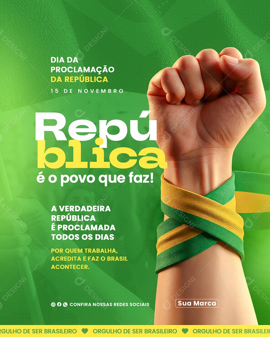 Dia da Proclamação da República 15 de Novembro Social Media PSD Editável