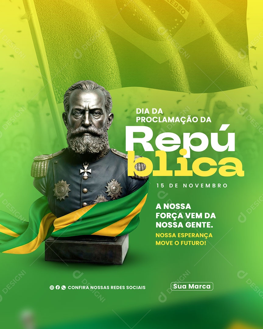 Dia da Proclamação da República 15 de Novembro Social Media PSD Editável
