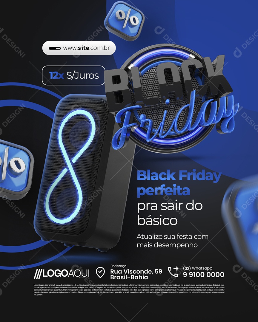 Loja de Eletrônicos Black Friday Perfeita Pra Sair do Básico Social Media PSD Editável