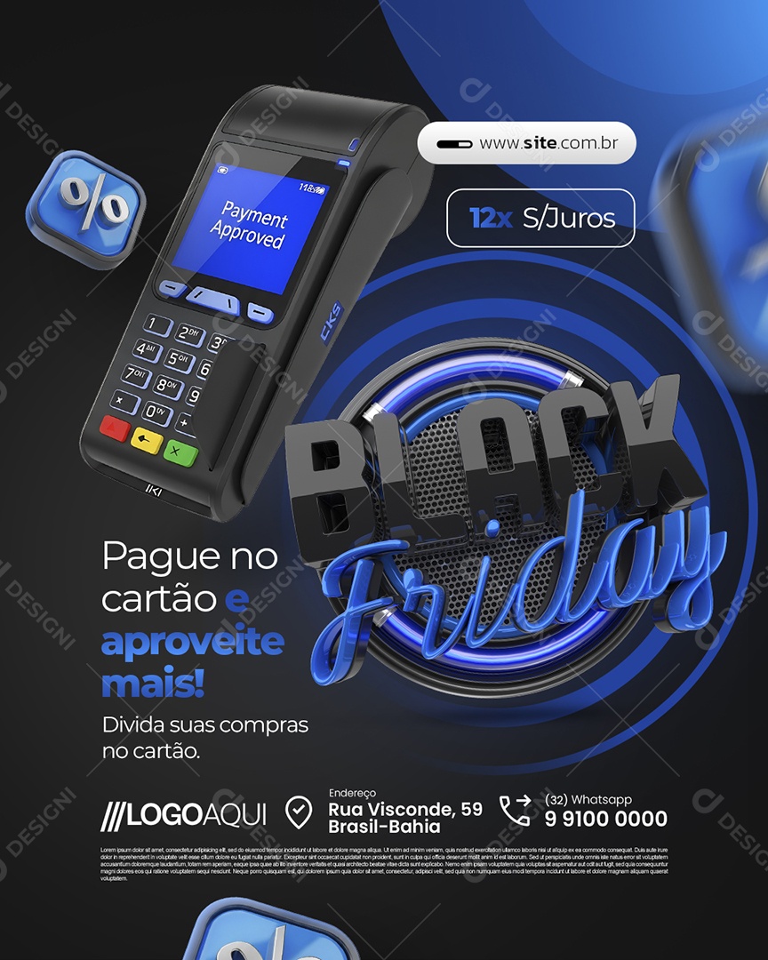 Loja de Eletrônicos Black Friday Pague no Cartão e Aproveite Mais Social Media PSD Editável