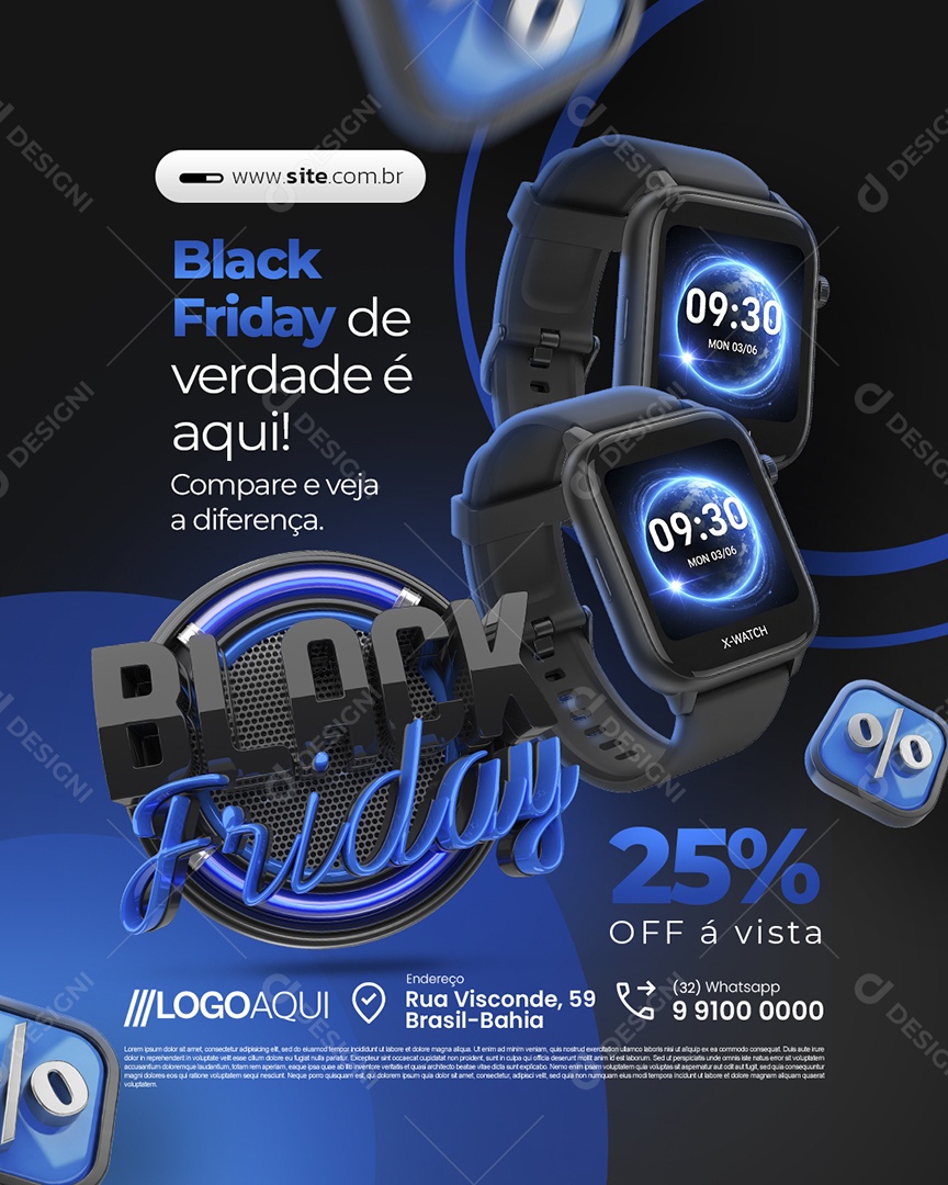 Loja de Eletrônicos Black Friday Compare e Veja a Diferença Social Media PSD Editável
